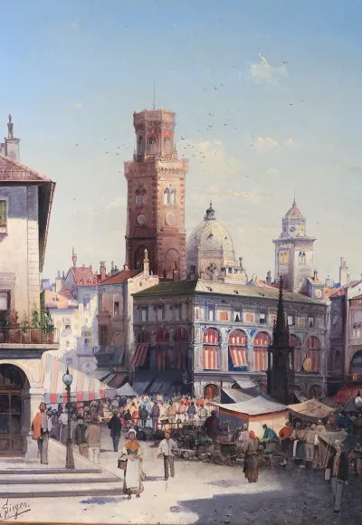 Marktplatz In Bologna