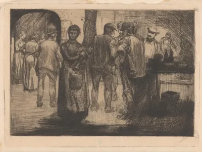 Marktscene Met Mannen En Vrouwen 2