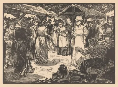 Marktscene Met Mannen En Vrouwen 3