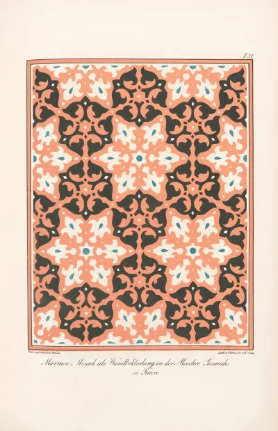 Marmor Mosaik Als Wandbekleidung In Der Moschee Gismahs Zu Kairo