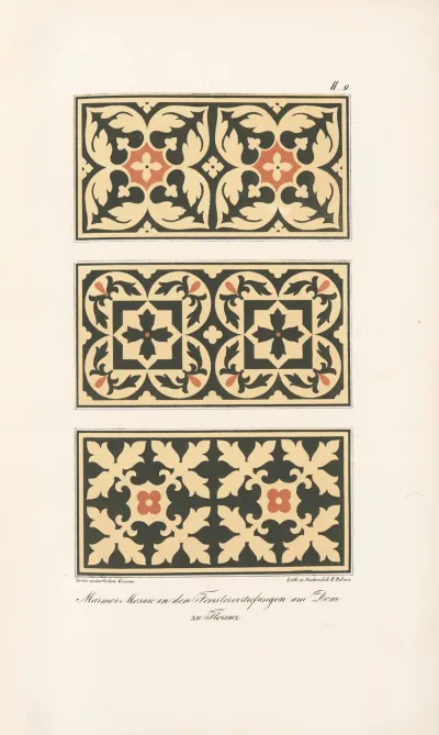 Marmor Mosaik In Den Fenstervertiefungen Am Dom Zu Florenz 2