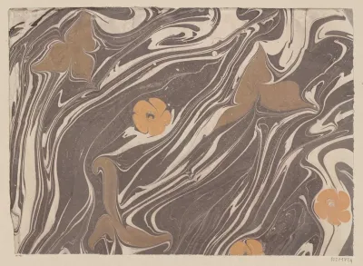 Marmorpapier Mit Floralen Motiven