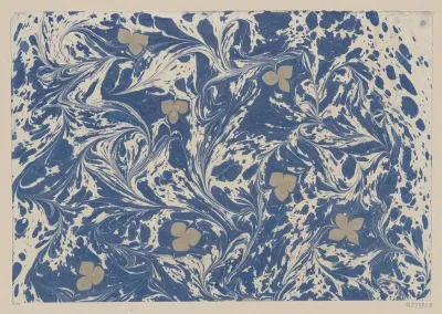 Marmorpapier Mit Kleineren Blutenmotiven