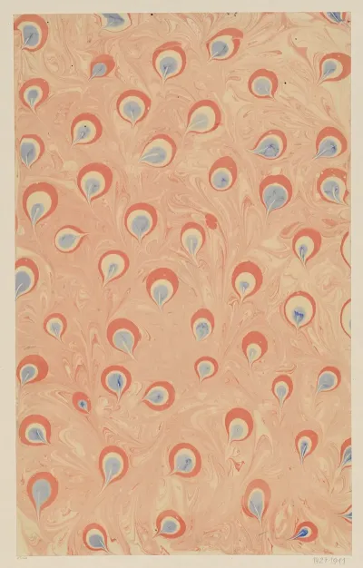 Marmorpapier Mit Pfauenfeder Motiven