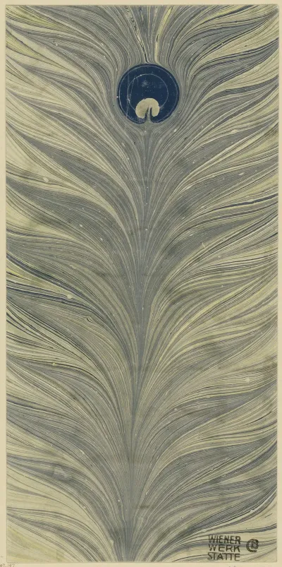 Marmorpapier Mit Pfauenfedermotiv