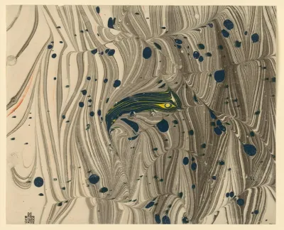 Marmorpapier Mit Stilisiertem Fisch