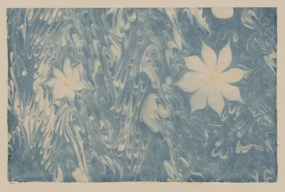 Marmorpapier Mit Zwei Grosen Bluten