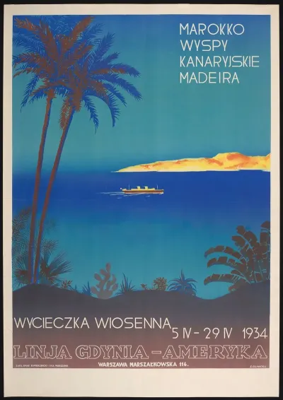 Marokko Wyspy Kanaryjskie Madeira Wycieczka Wiosenna 5 Iv 29 Iv 1934 Linja Gdynia