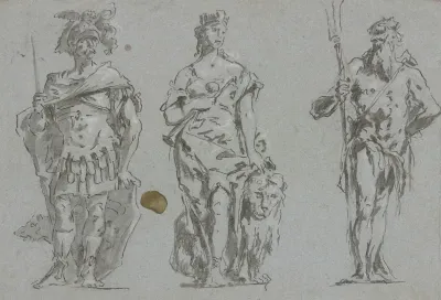 Mars Venezia Und Neptun Scheinskulptur