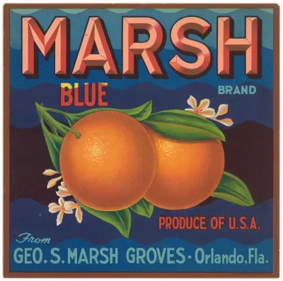 Marsh Brand Blue Label Citrus Label