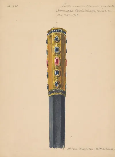 Marshals Baton From The Portrait Of Pawel Karol Sanguszko 1680 1750 Grand Marshal Of Lithuania