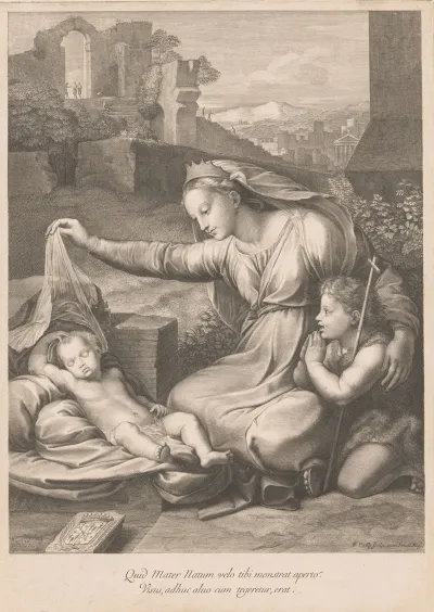 Mary And John The Baptist With The Sleeping Christ Child