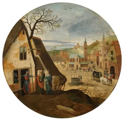 Mary And Joseph Halting At An Inn