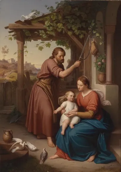 Mary And Joseph With The Baby Jesus
