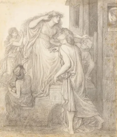 Mary Magdalene At The Door Of Simon The Pharisee Compositional Study