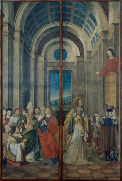 Mary Magdalene Martha Lazarus And Maximinus Worshipped By The Prince And Princess Of Provence And Mary Magdalene Listening To Christs Sermon
