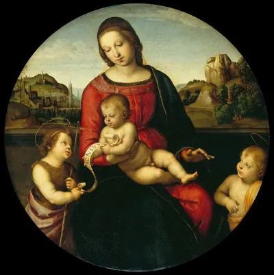 Mary With The Child John The Baptist And A Holy Boy Madonna Terrranuova
