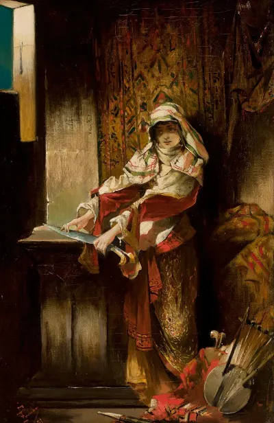 Mauritanian Woman Sharpening A Yatagan