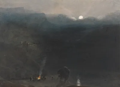 Mauritius Moonlight With Charcoal Burners Fire In The Black River Gorge