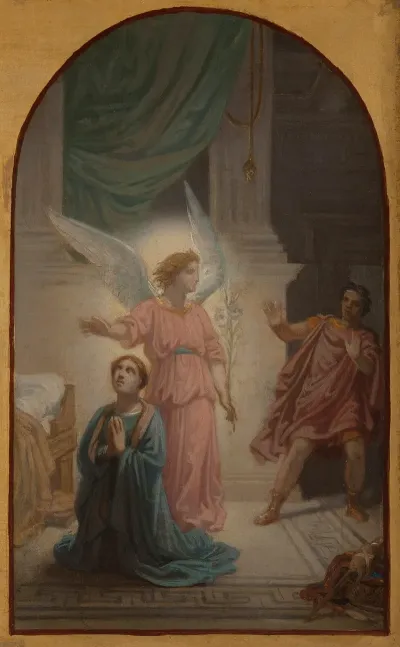 Maximien Reculant A La Vue De Lange Qui Protege Sainte Suzanne