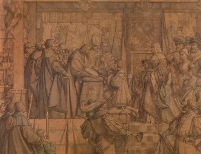 Mayor Jan Van De Werve Receives The Oath From Prince Charles In 1515