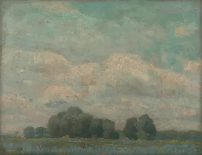 Meadow With Bushy Trees