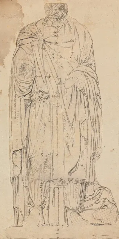 Measured Drawing Of Sculpture In Gymnasium At Ephesus