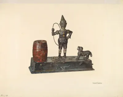 Mechanical Bank Jumping Dog