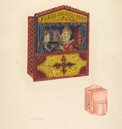 Mechanical Bank Punch And Judy