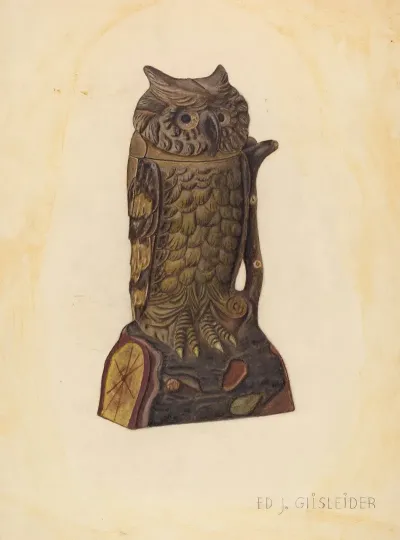Mechanical Penny Bank Owl
