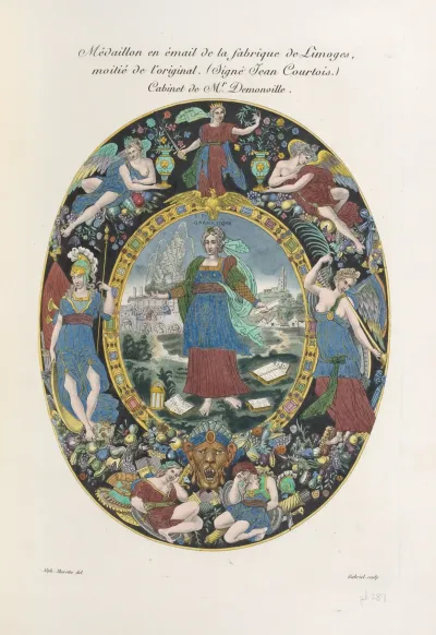 Medaillon En Email De La Fabrique De Limoges Moitie De Loriginal Signe Jean Courtois Cabinet De Mr Demonville