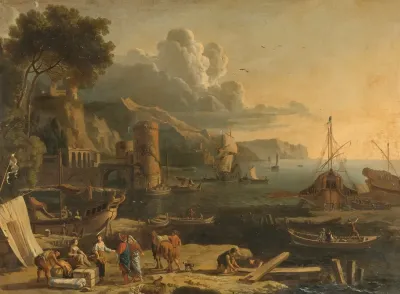 Mediterranean Port Scene