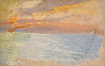 Meer Mit Untergehender Sonne