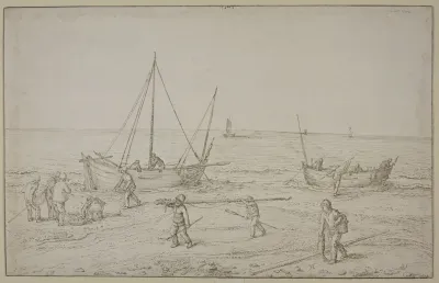 Meereskuste Mit Segelbooten Und Fischern