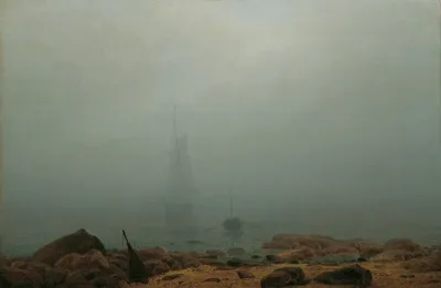 Meeresstrand Im Nebel