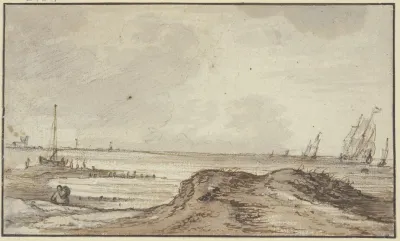 Meeresstrand Rechts Funf Nach Rechts Segelnde Schiffe