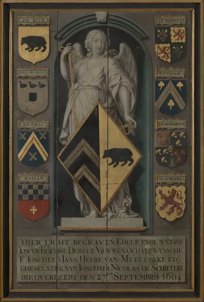 Memorial Coat Of Arms Of Francoise De Beer Wife Of Nicolas De Schietere
