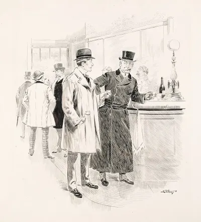 Men Conversing At A Bar
