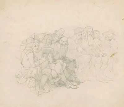Men In Seventeenth Century Costumes Recto