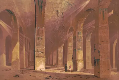 Men Looking At Ruins