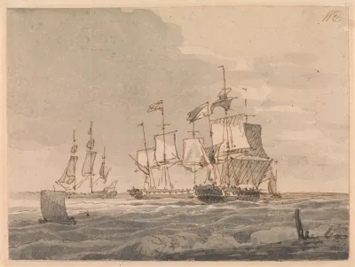 Men Of War Off The Coast