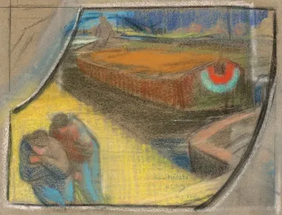 Men Towing A Barge Study For Boubourouche 2