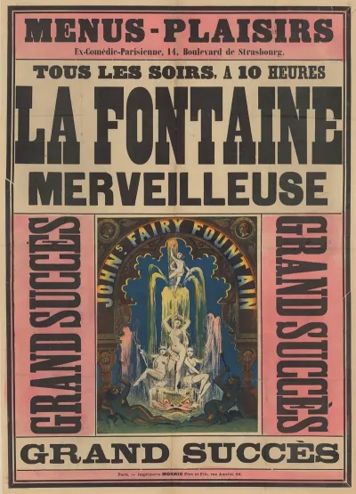 Menus Plaisirs Ex Comedie Parisienne La Fontaine Merveilleuse