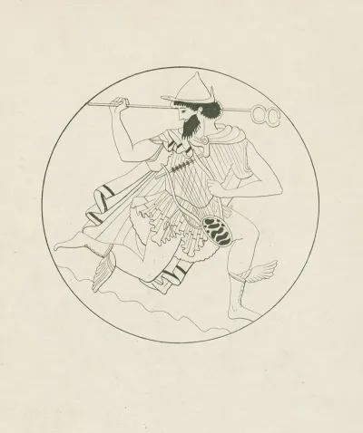 Mercury In A Pose Of Flight Carrying His Caduceus And A Lyre