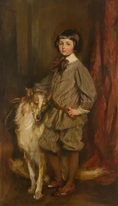 Meredith Bunny Howland Pyne With His Dog Hector