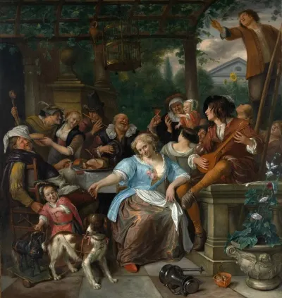 Merry Company On A Terrace