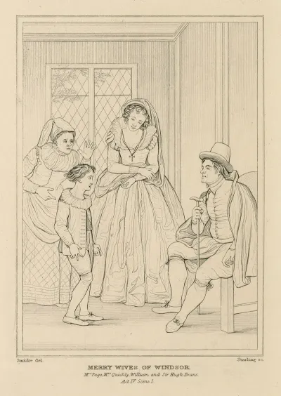 Merry Wives Of Windsor Act Iv Scene 1 Mrs Page Mrs Quickly William And Sir Hugh Evans