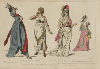 Merveilleuses Parisiennes Sous Le Directoire Dapres Des Estampes Du Temps