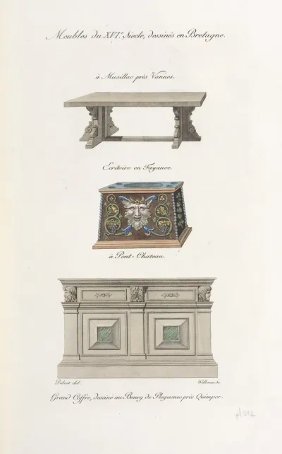 Meubles Du Xvie Siecle Dessines En Bretagne A Musillac Pres Vannes