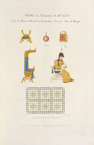 Meubles Et Costumes Du Xve Siecle Tires Du Roman De Renaud De Moutauban Peint Par Jean De Bruges